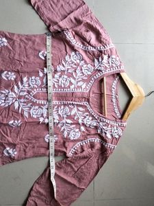 Chikankari Kurta Dusty Pink