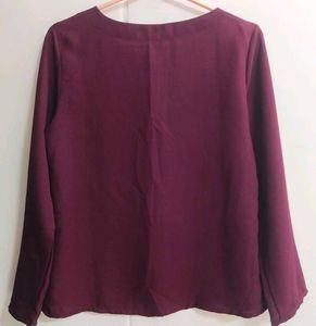 Burgundy Floral Blouse