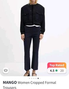 MANGO Formals Navy Bootcut Trousers