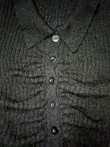 Black Ruched Knit Top