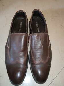 Brown Numero Uno Leather Loafers