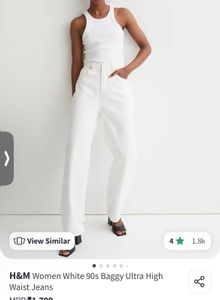 H&M White Baggy Jeans🎀