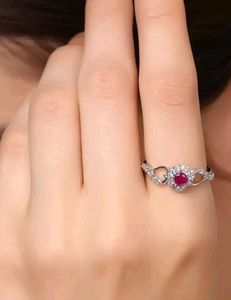 Ruby Studded Heart Shaped For Women And Girls