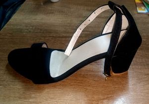 Black Block Heel Sandals