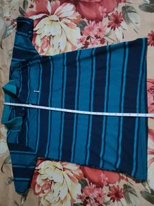 Alpine T Shirt Navy Blue Stripes