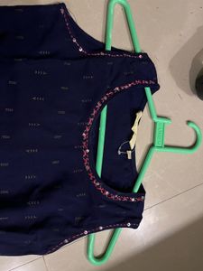 Navy Blue Handkerchief Hem Dress