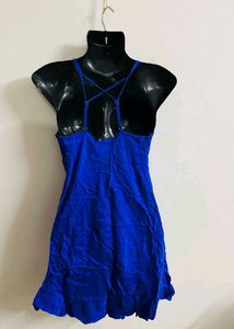 DEEP BLUE LITTLE VELVET SMOOTHIE DRESS FOR WOMEN