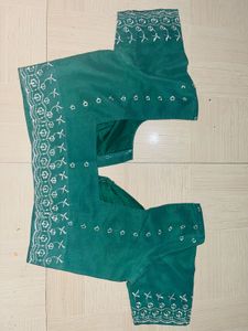 Emerald Green Embroidered Blouse