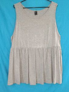 SALE - Gray Sleeveless Frock Style Tank Top