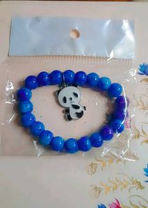 Crackle Bead Bracelet With Panda Charm