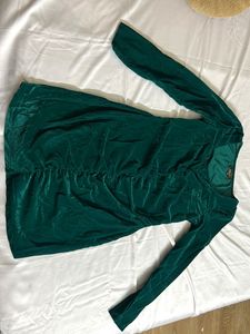 Emerald Green Velvet Mini Dress