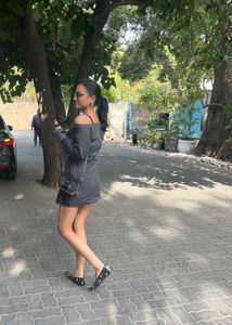 Cotton Mini Wrap Dress