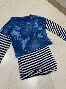 Blue Tie-Dye Dress