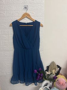 Teal Ruffle Mini Dress