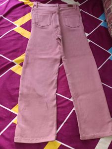 Dusty Rose Wide Leg Jeans