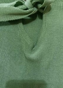 Green Ribbed Crop Top