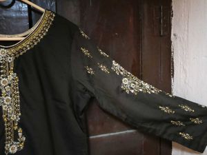 Black Embroidered Salwar Kameez.