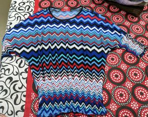 Multi Colour Top With Smocked Sleeves And Waist