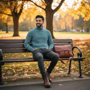 Stylish Teal Turtleneck Sweater