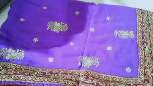 Purple Embroidered Saree