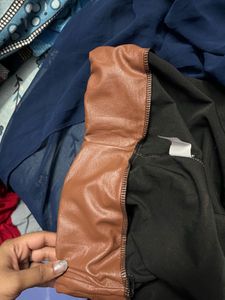 Brown High Waist Faux Leather Leggings pant