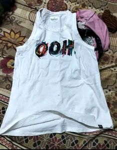 White Graphic Tank Top