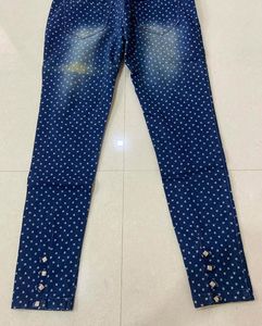 Denim Blue Dungarees with Star Pattern