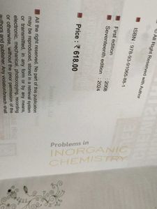 Inorganic Chemistry JEE Book