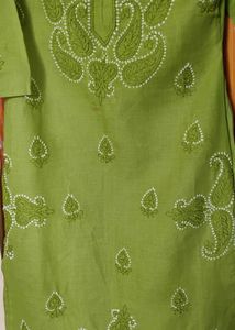 Green Embroidered Kurti