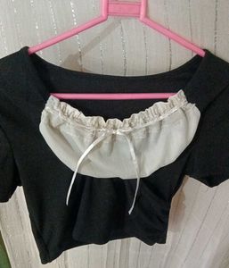 Cute Black pinteresty milkmaid top