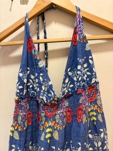 Beautiful Boho Floral Print Halter Dress