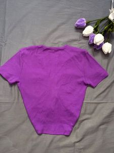 Purple Ruched Crop Top