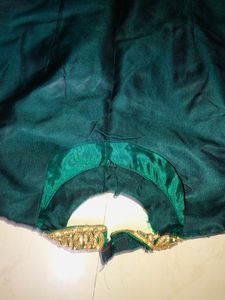 Luxe Green Velvet Embroidered Ethnic Dress