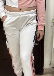 Trendy White Track Pants with pull over