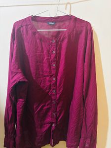₹150 Women Burgundy Solid Casual Shirt - XL
