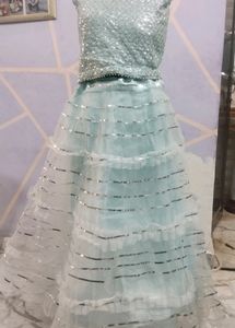 Beautiful Sky Blue Lehenga Choli With Dupatta