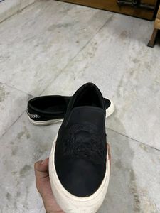 ZARA BLACK WHITE SLIP ON SNEAKERS UK 8