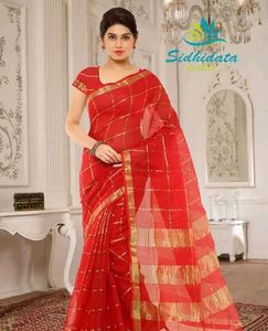 Elegant Red & Gold Saree