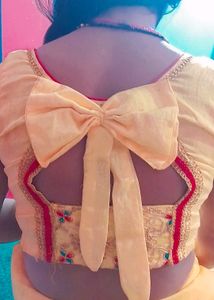 Haldi Festival Saree And Blouse With Bag