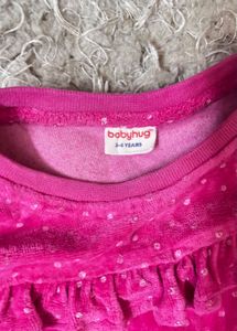 Babyhug Velvet Pink Girls Set