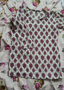 Leaf Print Short Kurti