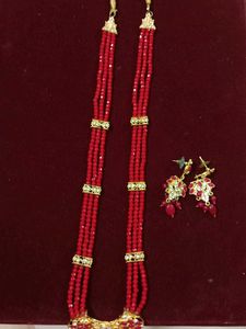 Red Beaded Jewellery Set