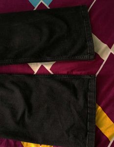 Wide Leg Black Denim Jeans