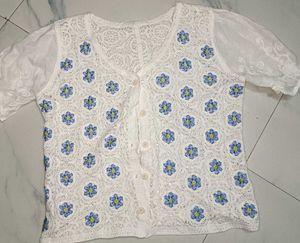 Cute White Crochet Top