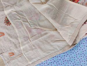 Elegant Beige &amp; Red Embroidered Suit
