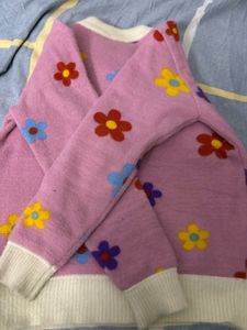 Floral Pink Pullover Sweater