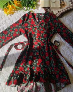 Floral Print Wrap Dress