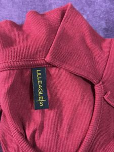 Red Long Sleeve Crop Top