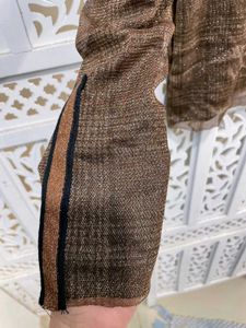 Luxe Brown Shimmer Knit Top D