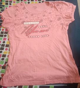 Pink Graphic Print T-Shirt